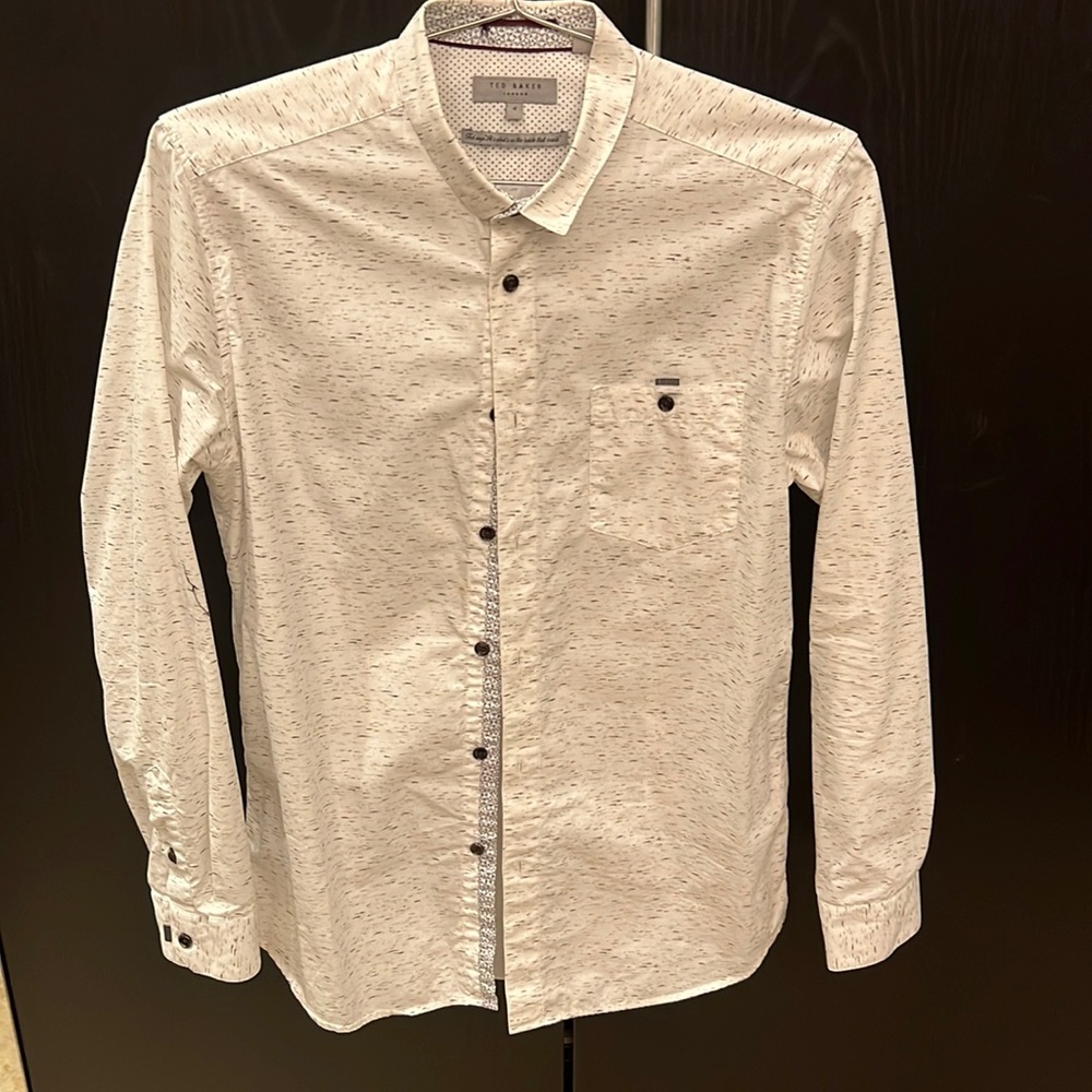 Ted Baker London White/Black Button Down Shirt